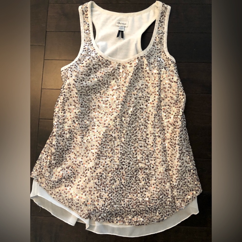 EUC Dynamite Gold Sequinned Tank, Size Small